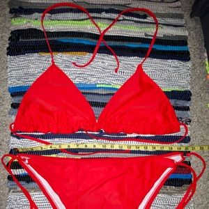 Plus Lettuce Trim Triangle Tie Side Bikini Swimsuit